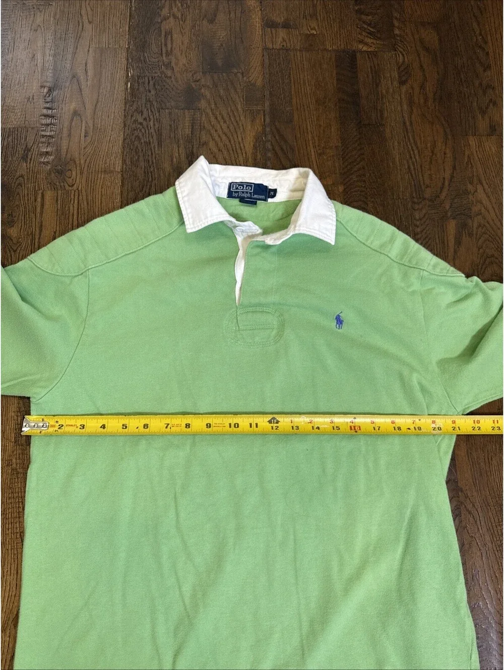 Vintage Polo Ralph Lauren Rugby Shirt Men’s Medium Green Long Sleeve EUC